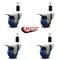 Service Caster 3'' Blue Poly Swivel 1-3/8'' Expanding Stem Caster Set Total Lock Brake, 4PK SCC-EXTTL20S314-PPUB-BLUE-138-4 - alternate 4